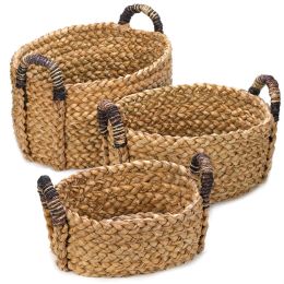 Thick-Woven Oval Nesting Basket Set