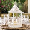 Open Lantern with Round Candle Holder - 12 inches
