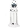 White Wood Lighthouse Candle Lantern
