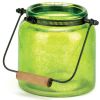 Speckled Green Glass Jar Candle Lantern - 6.5 inches