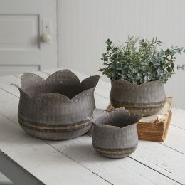 Set of Three Lotus Flower Containers