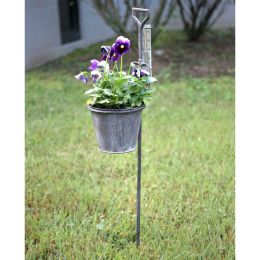 Spade Garden Stake Planter with Rain Gauge - Box of 2