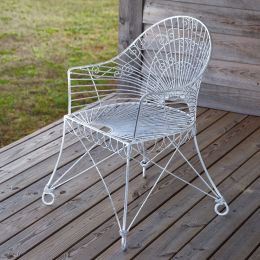 French Homestead White Iron Chair