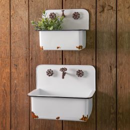 Set of Two Sink Wall Planters