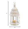 Moroccan White Candle Lantern - 13 inches