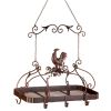 Country Rooster Iron Pot Rack