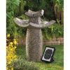 Abstract Temple Stone-Look Garden Fountain - Solar or Corded