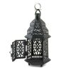 Black Iron Moroccan Candle Lantern - 10.5 inches