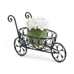Black Iron Decorative Flower Cart
