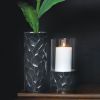 Hurricane Candle Holder with Hammered Metal Base