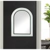 White Arched Wall Mirror with Black Trim