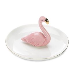 Porcelain Pink Flamingo Jewelry Dish