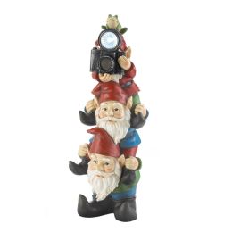 Stack of Gnomes and Frog Solar Garden Light