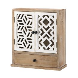 Rustic Wall Cabinet with Geometric Doors