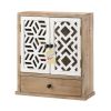 Rustic Wall Cabinet with Geometric Doors