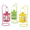 Set of 3 Tropical Mini Candle Lanterns with Stands