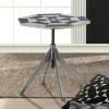 Adjustable-Height Checkerboard Side Table
