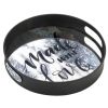 Made With Love Round Mirrored Metal Tray - 12 inches
