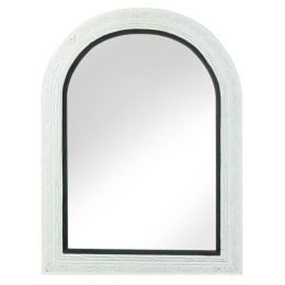 White Arched Wall Mirror with Black Trim