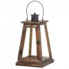 Pyramid Style Wood Candle Lantern - 17 inches