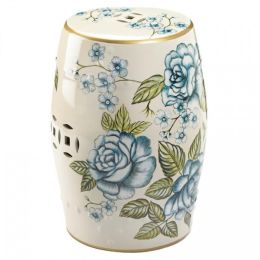 Romantic Floral Decorative Ceramic Stool