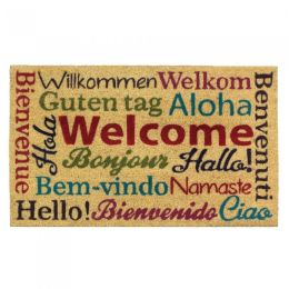 Multilingual Coir Welcome Mat