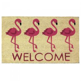 Pink Flamingos Coir Welcome Mat