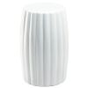 Glossy White Ceramic Stool