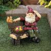 Solar Gnome on Welcome Bench with Light-Up Jewels