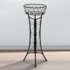 Black Iron Plant Stand with Basket
