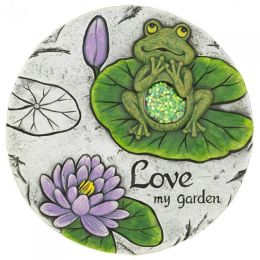 Frog and Lily Pad Love My Garden Cement Stepping Stone