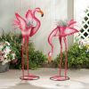 Metal Flamingo Planter - Head Up