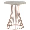 Rose Gold Accent Table with Whitewash Top