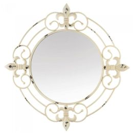 Antique-Look Fleur De Lis Wall Mirror