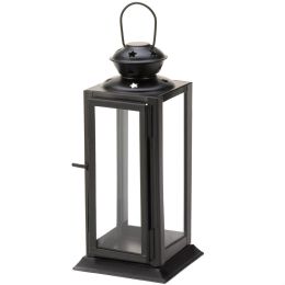 Square Star Candle Lantern - 8 inches (Color: Black)