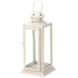 Square Star Candle Lantern - 8 inches (Color: White)