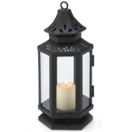 Victorian Style Candle Lantern (Color: Black, Size: 8 inches)
