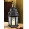 Glass Moroccan Candle Lantern - 10 inches