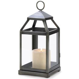 Brushed Candle Lantern (Color: Silver, Size: 12 inches)