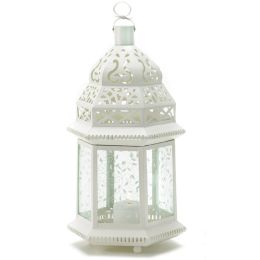 Vine Patterned Glass Garden Lantern (Size: 15 inches)