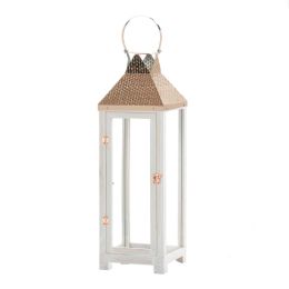 Rose Gold Hammered Top Candle Lantern (Size: 27 inches)