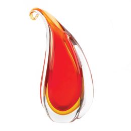 Art Glass Vase (option: Teardrop with Curl - Red)