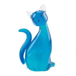 Art Glass Figurine (option: Blue Cat)