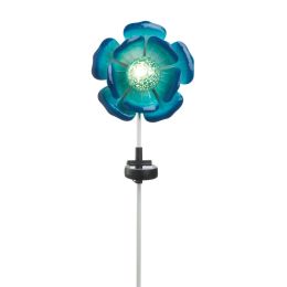 Solar Lighted Garden Stake (option: Blue Flower)