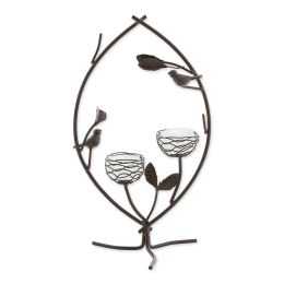 Birds and Branches Nest Tealight Candle Holder (option: Double)