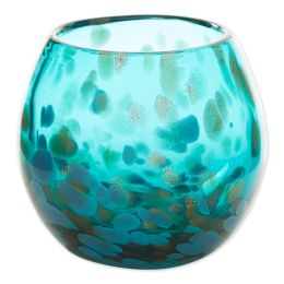 Glass Vase or Decorative Bowl (Color: Aqua)
