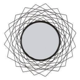 Metal Geometric Wall Mirror (Color: Black)
