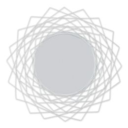 Metal Geometric Wall Mirror (Color: White)