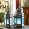 Glass Moroccan Candle Lantern - 10 inches