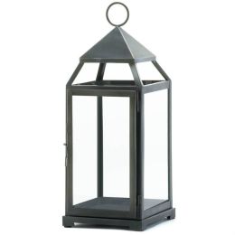 Brushed Candle Lantern (Color: Silver Modern, Size: 18 inches)